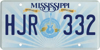 MS license plate HJR332