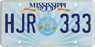 MS license plate HJR333