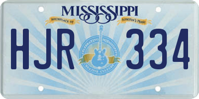 MS license plate HJR334