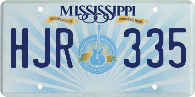 MS license plate HJR335