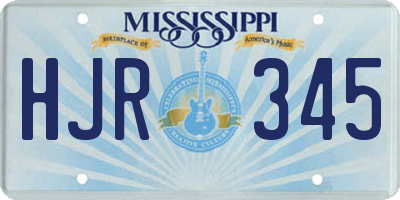 MS license plate HJR345