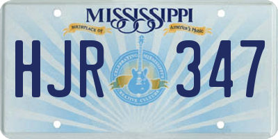MS license plate HJR347