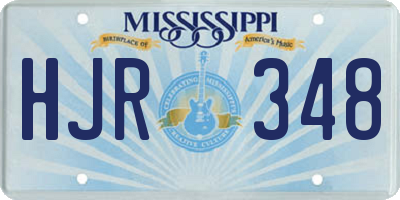 MS license plate HJR348