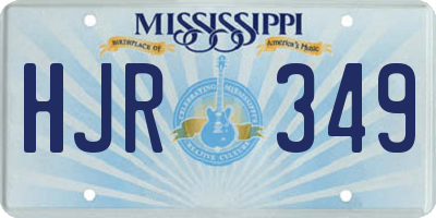 MS license plate HJR349
