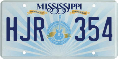 MS license plate HJR354