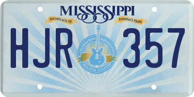 MS license plate HJR357