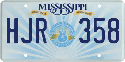 MS license plate HJR358