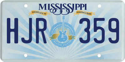 MS license plate HJR359