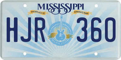 MS license plate HJR360