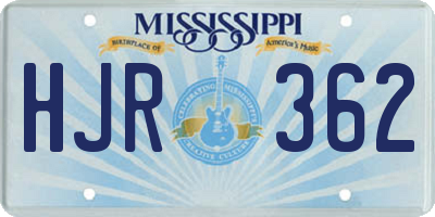 MS license plate HJR362
