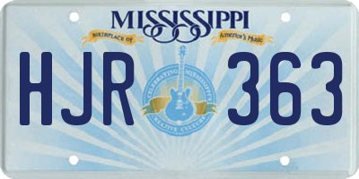 MS license plate HJR363