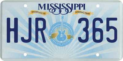 MS license plate HJR365