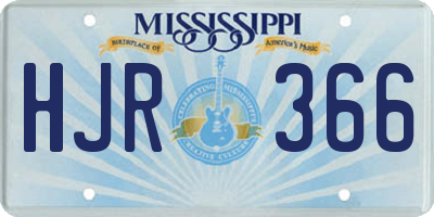 MS license plate HJR366