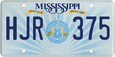 MS license plate HJR375