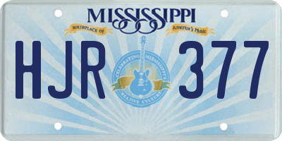 MS license plate HJR377