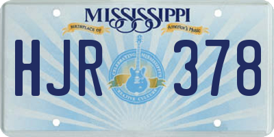 MS license plate HJR378