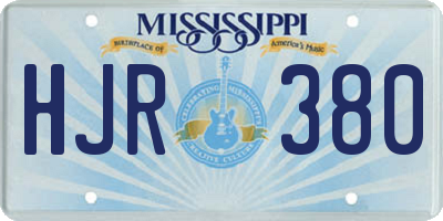 MS license plate HJR380