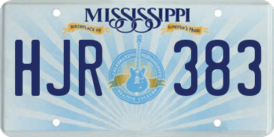 MS license plate HJR383
