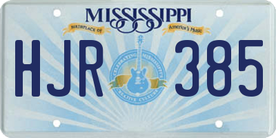 MS license plate HJR385