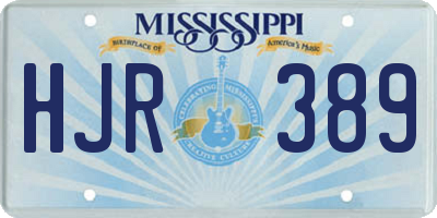 MS license plate HJR389