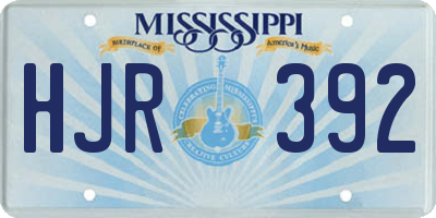MS license plate HJR392