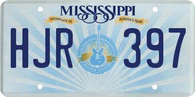 MS license plate HJR397