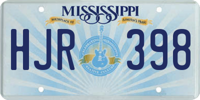 MS license plate HJR398