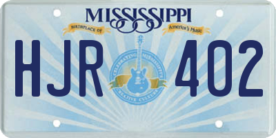 MS license plate HJR402