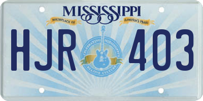 MS license plate HJR403