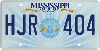 MS license plate HJR404