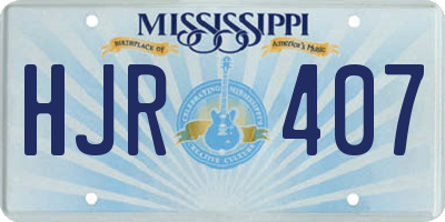 MS license plate HJR407