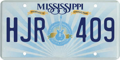MS license plate HJR409