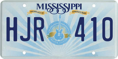 MS license plate HJR410
