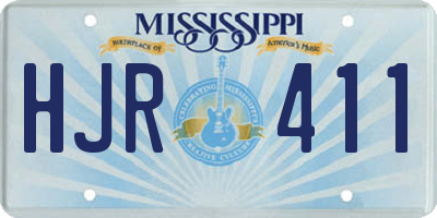 MS license plate HJR411