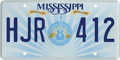 MS license plate HJR412