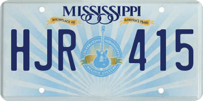 MS license plate HJR415