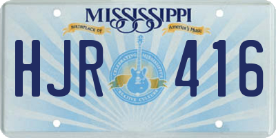 MS license plate HJR416
