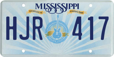 MS license plate HJR417