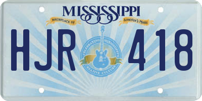 MS license plate HJR418