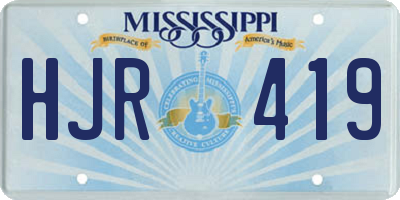 MS license plate HJR419