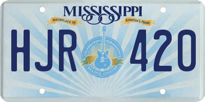MS license plate HJR420