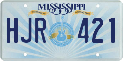 MS license plate HJR421
