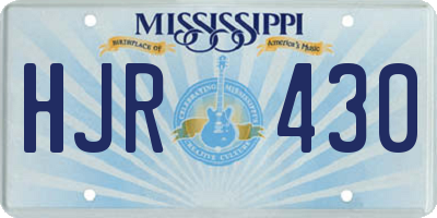 MS license plate HJR430