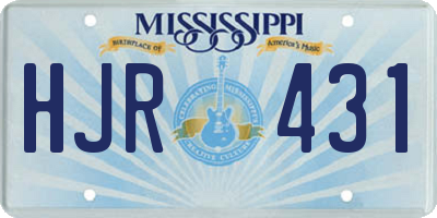 MS license plate HJR431