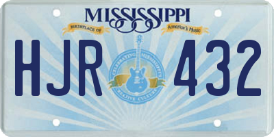 MS license plate HJR432