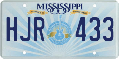 MS license plate HJR433