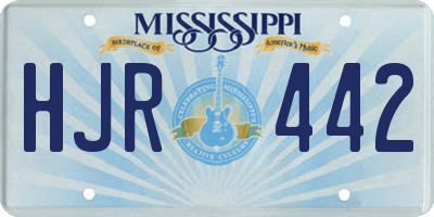 MS license plate HJR442