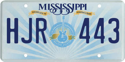 MS license plate HJR443
