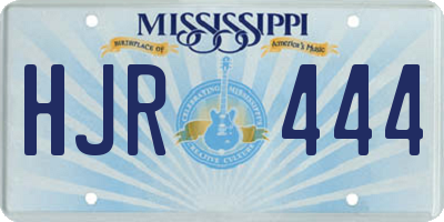 MS license plate HJR444