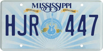 MS license plate HJR447